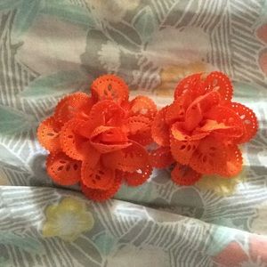 Orange flower bows